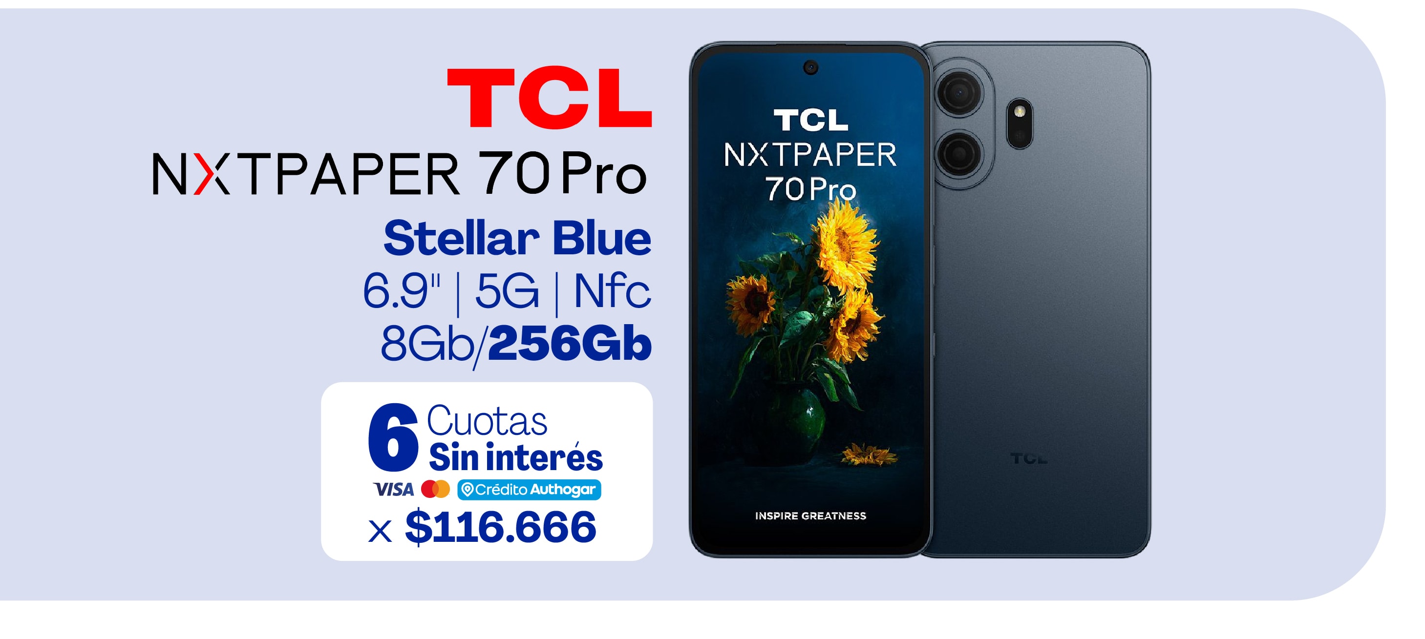 TCL NXTPAPER 70 Pro Stellar Blue 6.9